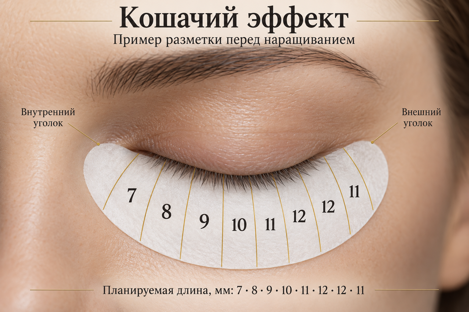 Кошачья карта: восемь зон 7, 8, 9, 10, 11, 12, 12, 11 мм